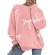 thumbnail image 1 of Suéter PRETTYGARDEN Oversized Cuello Redondo con Moño Rosa Claro Talla L, 1 of 4