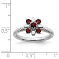 thumbnail image 5 of Solid Sterling Silver Stackable Expressions Garnet Ring - Ring Size 6.0-3.1gm, 5 of 8