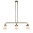 thumbnail image 3 of Innovations Lighting  Cone 3 Light 39" Stem Hung Island Light Antique Brass/Matte White, 3 of 5