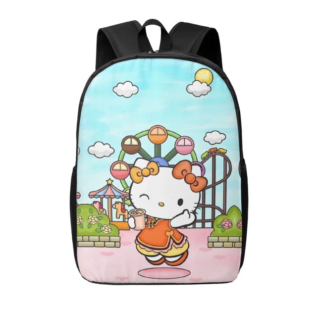 Hello Kitty Backpack Shoulder Bag For Men Women With Adjustable Padded Straps Daypack School College Travel Computer Casual Bookbag Unisex Laptop Lightweight Large Capacity Satchel Knapsack