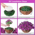 thumbnail image 3 of Artificial Hanging Flowers Basket for Spring Outdoor Outside Decoration, Fake Silk Colorful Daisy Eucalyptus in Planter UV Resistant Look Real for Home Patio Yard(Darkorchid), 3 of 5