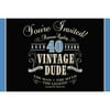 Club Pack of 48 Black and Blue "VINTAGE DUDE" Gatefold Party Invitations 6"