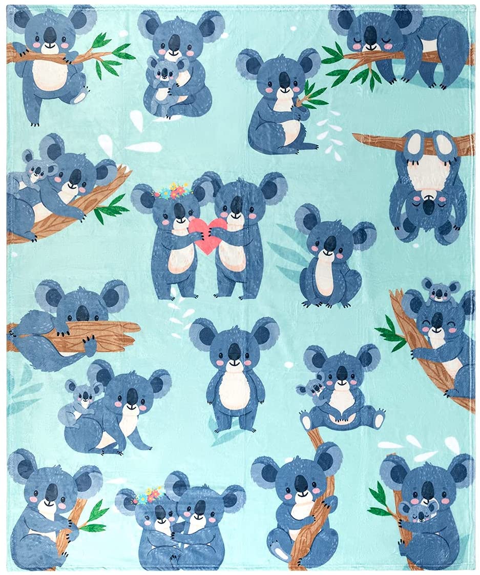 Koltose by Mash Koala Throw Blanket, Fleece Fabric, XL 50”x 60