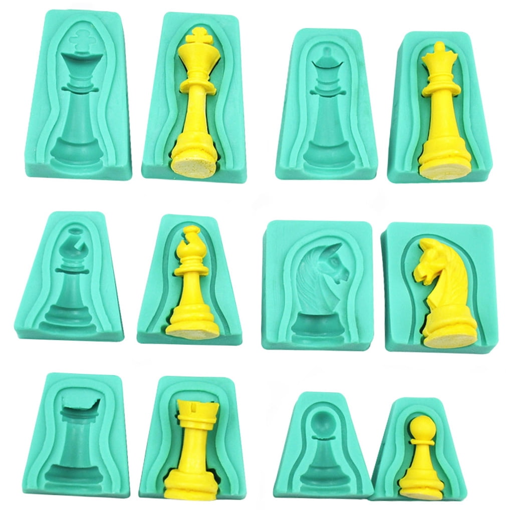 RENACLIPY Silicone Chess Mold Tray 12pcs for Baking and Home Use, Cube Maker for Chess