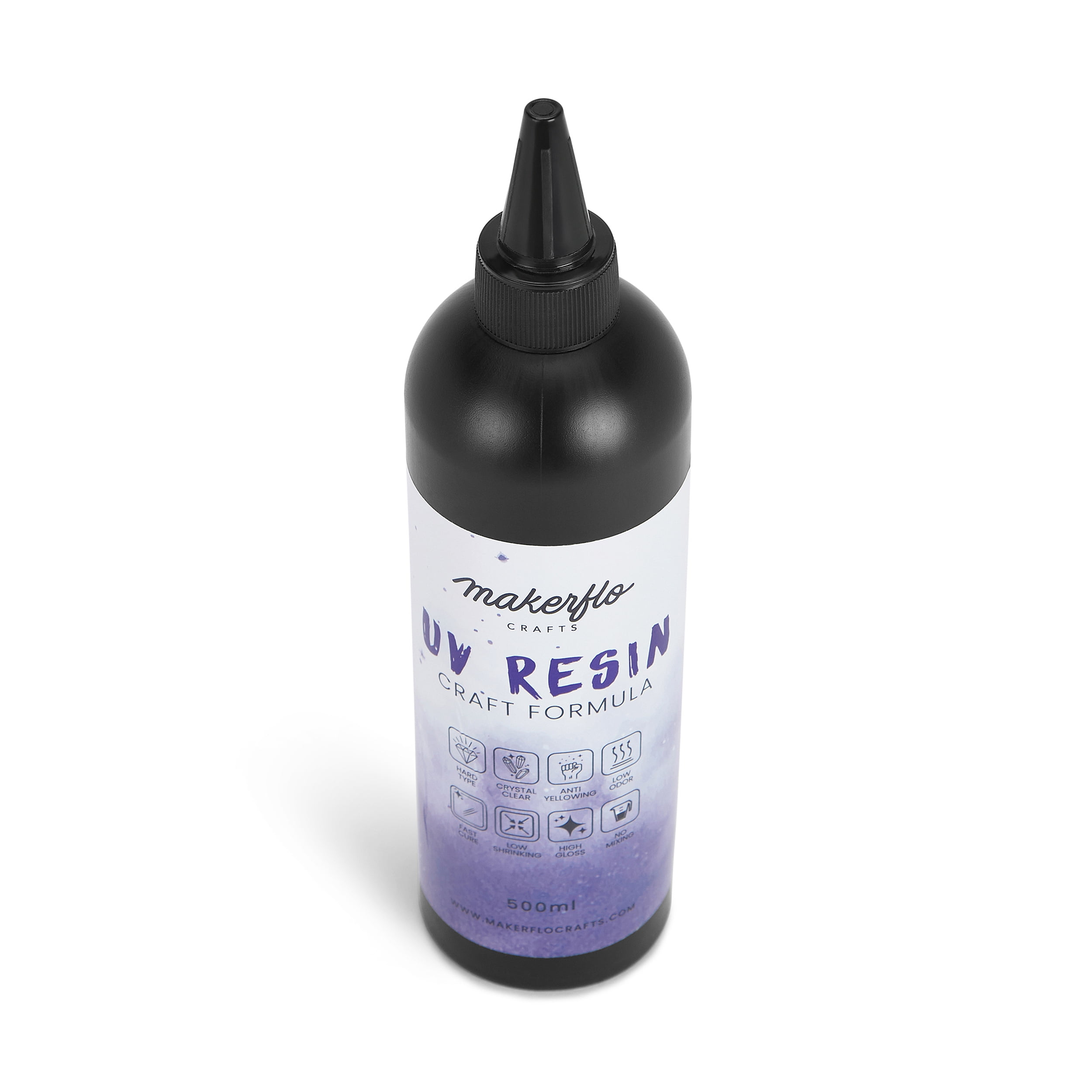 MakerFlo UV Resin for Jewelry Making, Fast Curing Clear Resin 500 ml for Crafts, DIY Art & UV Light Projects