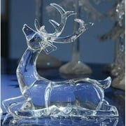 Icy Giftware Sitting Deer Christmas Figurines - 7.5" - Clear - Set of 2