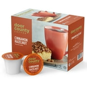 Door County Coffee Cinnamon Hazelnut, Cinnamon & Hazelnut Flavored Specialty Arabica K Cup/Single-Serve Coffee Pods, Medium Roast, 10 Ct Box, Compatible with all Keurig K Cup Brewers