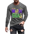 thumbnail image 2 of TIMIFIS Chemises à Manches Longues pour Hommes Mardi Gras Mode Décontractée Carnaval Imprimé Col Rond T-Shirt Léger Pull Tops de Fête, 2 of 5