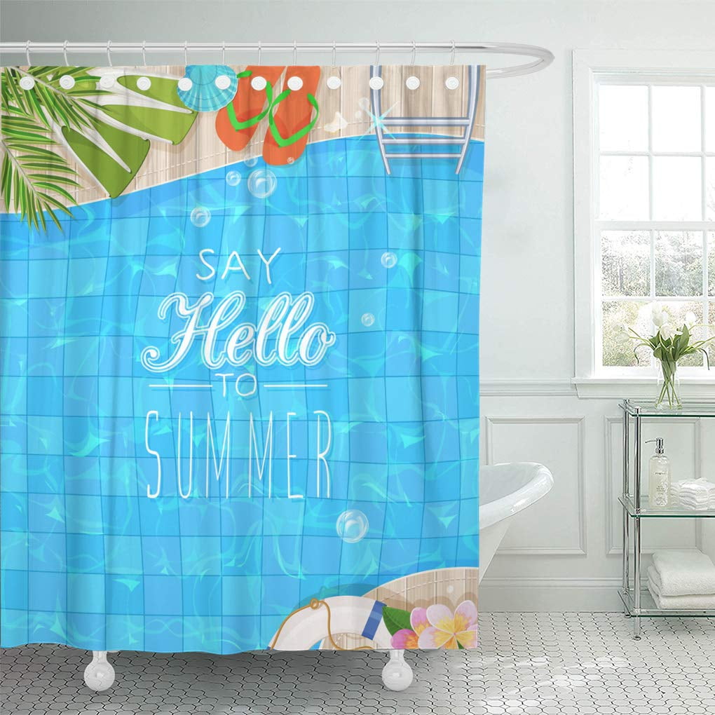 KSADK Blue Party Summer Holidays Top View of Swimming Pool with Clean