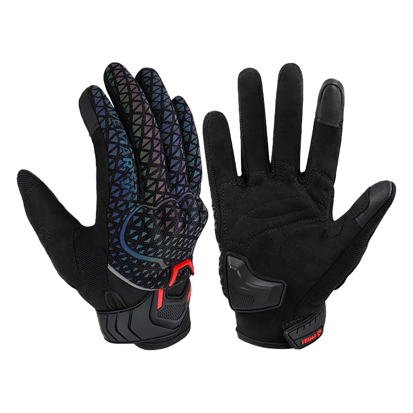 Clearance Sale!Highly Reflective Motorcycle Gloves Womens Riding Gloves Motorcycle Cushioned Tpu Casing Summer,Red Hand Protection Equipment 25*20*6