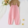 thumbnail image 4 of Favoffer Little Girls Jumpsuit Solid Color Loose Fit Straps Design Casual One Piece Bottoms Cute Romper for Infant Daily Wear 6M-3Y, 4 of 8