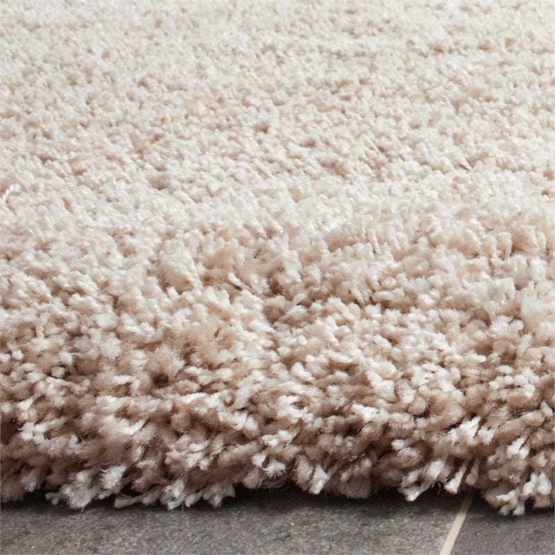 SAFAVIEH Santa Monica Chelsey Solid Shag Runner Rug, Beige, 2'3" x 7'