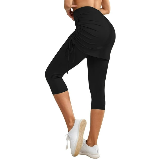 Icvfdpl Work Pants Women,Versatile Quarter Ruched Skirt Daily Wear Yoga Practice Comfortable Active Pants Outwear,M