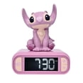 thumbnail image 2 of Reloj despertador con luz nocturna LexiBook Disney Stitch Angel Pink, 2 of 7
