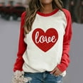 thumbnail image 2 of Luxalzxs Women Valentine's Day T-Shirt Love Heart Printed Loose Sweatshirt Fashion Casual Long Sleeve Crewneck Holiday Pullover Tops, 2 of 4