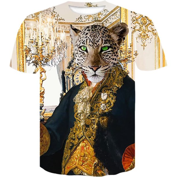 "Xishao Ropa Interior Hombre Camiseta Blanca Hombre Novedad 3D Golden Chain Print T-Shirt Estilo De Verano De Manga Corta De Lujo Royal Hombres Ropa Hip Hop Tops Y Camisetas" Xishao ropa