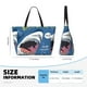 thumbnail image 4 of Fotbe Great White Shark Bolsa de Viaje para Playa - Resistente al Agua, Bolsa Tote de Gran Capacidad y Ligera con 7 Bolsillos para Mujeres y Hombres, 4 of 7