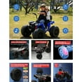 thumbnail image 3 of EastVita Kids ATV, 24V Ride on Car 4WD Quad Electric Vehicle, 4x80W Engine, with 2 Large Battery, Handle, LED , Bluetooth & Music,Blue for 3 Age+, 3 of 4