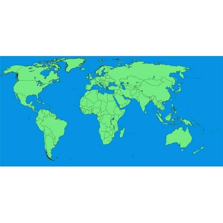 Laminated Poster Cool Ocean Marked World Map Country