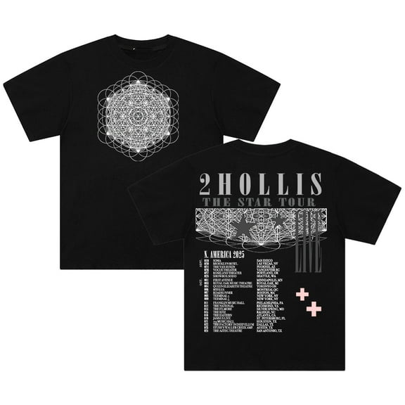 2hollis The Star Tour 2025 T-shirt Crewneck Short Sleeve Cotton Tee Women Men Streetwear Tops