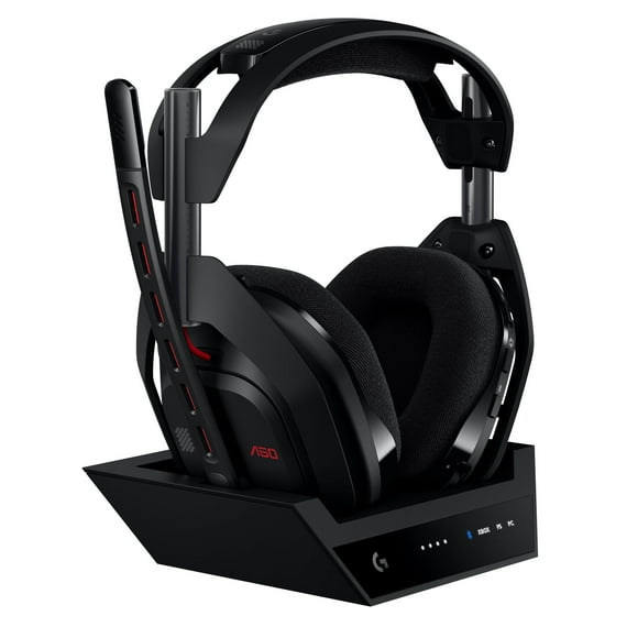 Logitech G Astro A50 Omni-Platform Wireless Gaming Headset + Base Station for PS5, Xbox, PC: PLAYSYNC Audio Switcher, <16 bit/48kHz (Console), <24 bit/48 kHz (PC), 24hr Battery, 2.4GHz & BT - Black