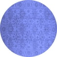 thumbnail image 1 of Ahgly Company Indoor Round Oriental Blue Industrial Area Rugs, 4' Round, 1 of 4