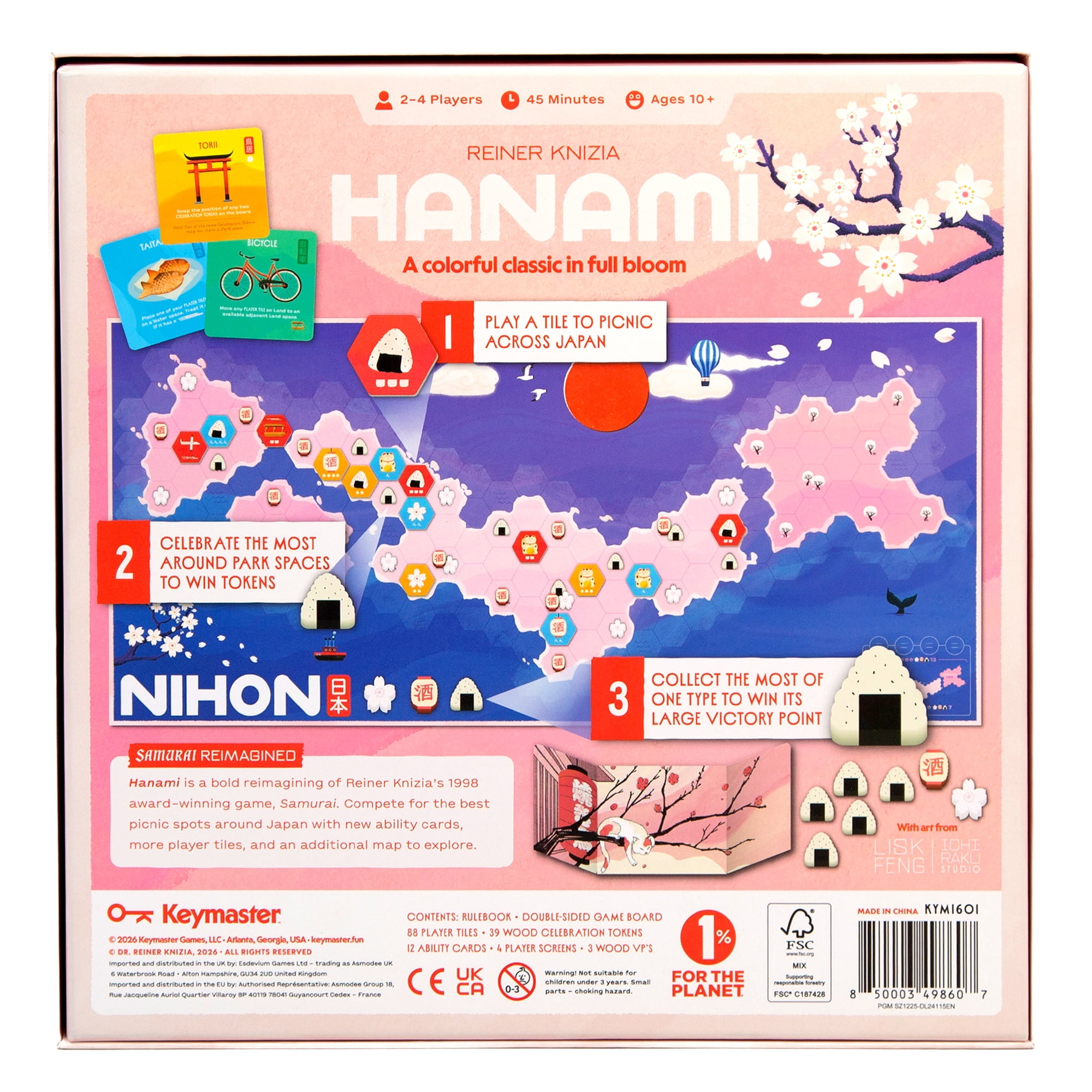 Hanami Deluxe Edition | A Strategic Tile-Laying Area Control Board Game for Adults Families and Game Nights Based On Reiner Knizia’s Classic Samurai