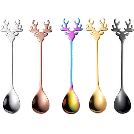 

5 Pcs Christmas Spoons for Xmas Party Tableware Decor