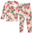 thumbnail image 2 of Dailycode Cotton Pajama Set Snug Fit Long Sleeve Top and Pants for 18M-8Y Strawberries Flowers Leaves, 2 of 7
