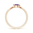 thumbnail image 2 of ANGARA Natural East-West Pear Amethyst Wave Shank Solitaire Ring in 14K Rose Gold for Women (Size-6x4mm) | February Birthstone, Birthday, Anniversary, Jewelry Gift for Women | Natural Amethyst Ring, 2 of 9