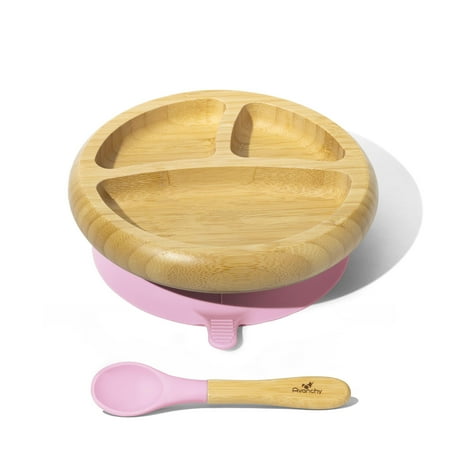 Baby Divided Plate   Spoon | Bamboo & Silicone