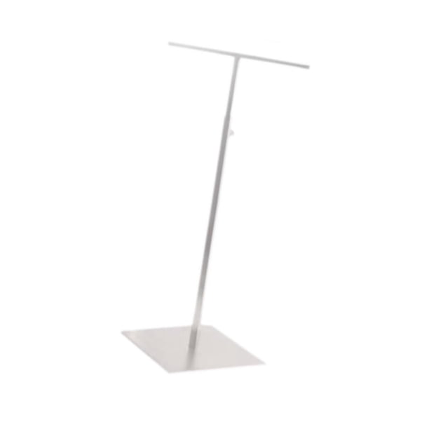 Expositor de bolsas de metal, organizador de collares, gancho doble, altura ajustable, portátil blanco