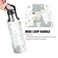 thumbnail image 4 of Gray Wolf Hug Flowers Sports Bottle with Straw Stainless Steel Water Jug Portable Thermal Cup Leak-proof 1000ML, 4 of 9