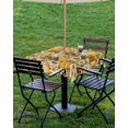 thumbnail image 4 of Fsddascl Orange Coastal Outdoor Tablecloth - 60x60 Inch Square Dining Table Cover, Turtle Nautical Anchor Octopus Starfish Waterproof Outdoor Table Cloth with Umbrella Hole & Zipper for Picnic/Patio, 4 of 7