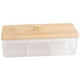 thumbnail image 5 of GOOHOCHY Porta hisopos de algodón, caja de almacenamiento para baño, organizador de cosméticos, dispensador de 3 compartimentos, 5 of 8