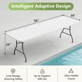 thumbnail image 4 of TOPCOMFY 8-Ft Folding Table Fold in Half Utility Table Adjustable Height Portable Dining Table for Indoor Outdoor Picnic Party, White, 4 of 6