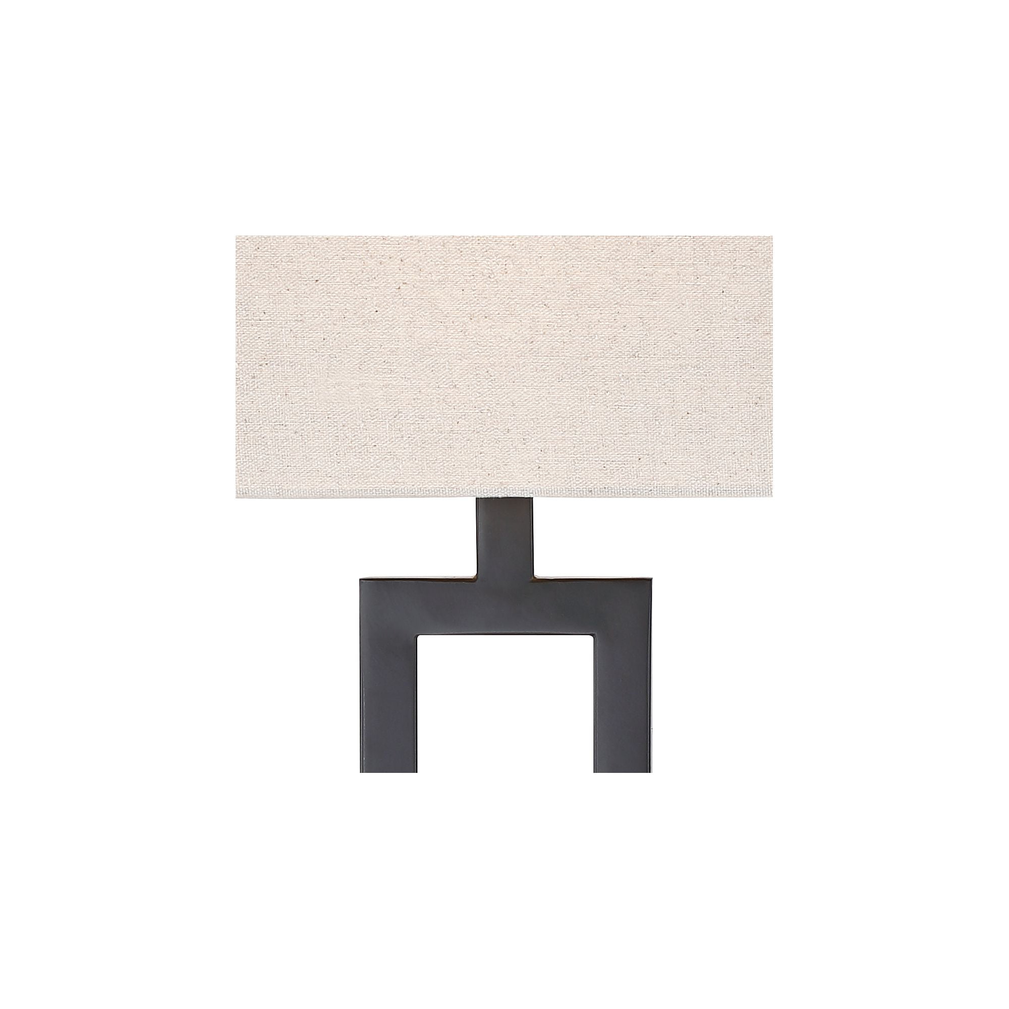 360 Lighting Aston 26" High Open Rectangle Modern Table Lamp Black Finish Metal Single Off-White Shade Living Room Bedroom Bedside