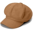 thumbnail image 2 of Women's Octagonal Newsboy Cap - Vintage 8 Panels Paperboy Visor Gatsby Cabbie Hat Painter Cap Sun Visor Beret Hats Lightweight Adjustable Fashion Trendy Hats for Outdoor Activities, Khaki, M, 2 of 8