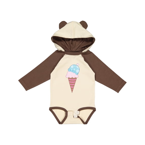 Inktastic Valentine's Day Ice Cream Cone Boys or Girls Long Sleeve Baby Bodysuit
