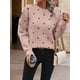 thumbnail image 4 of Suéteres de Lunares para Mujer, Jersey de Punto de Larga y Cuello Redondo. Rosa L, 4 of 9