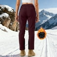 thumbnail image 5 of Snow Pants Audhol Women's Fashion Casual Soft Warm Hiking Zippered Ski Pants Womens Ski Pants Wine 3XL, 5 of 7