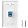 thumbnail image 3 of 40X Cat6 Ethernet Wall Plate Outlet 1 Port RJ45 Network Female to Female Wall Coupler Jack Plate White & Blue, 3 of 9
