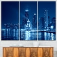 thumbnail image 1 of Design Art Blue Chicago Skyline Night Cityscape Photo Canvas Art Print, 1 of 3