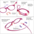 thumbnail image 5 of LifeArt Kid Blue Light Blocking Glasses, Filter 85% of Harmful Blue Light, Anti Eyestrain and Blurry, Computer Glasses, Cut UV400 Anti Glare(Purple), 5 of 7