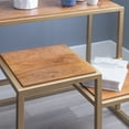 thumbnail image 3 of Powell Camrose Modern 3-Tier Plant Stand, Gold/Natural, 3 of 8