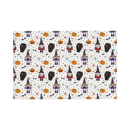 

Table Placemats Set of 4 - Halloween Gnome 12x18 In Faux Linen Double Heat Resistant Place Mats Cloth Indoor/Outdoor Placemats Washable Table Mats for Dining Kitchen Party