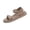 Khaki, variant on Women's Double Strap Sandals Thick Sole Velcro Adjustable Flat Casual Beach Slippers for Women Soft Summer Walking Shoes