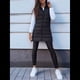 thumbnail image 5 of Chaleco para Mujer, Color Liso, Sin Mangas, con Capucha, para Invierno, Abrigo Acolchado. Negro 5XL, 5 of 7
