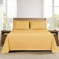 thumbnail image 3 of Mainstays Super Soft Brushed Microfiber Bed Sheet Set, Golden Mustard, Queen, 4 Piece, 3 of 13