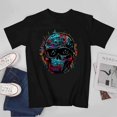 thumbnail image 3 of Skull T-shirt Skull Unisex T-shirt Unisex tees Casual Cotton Colorful Printing, 3 of 5